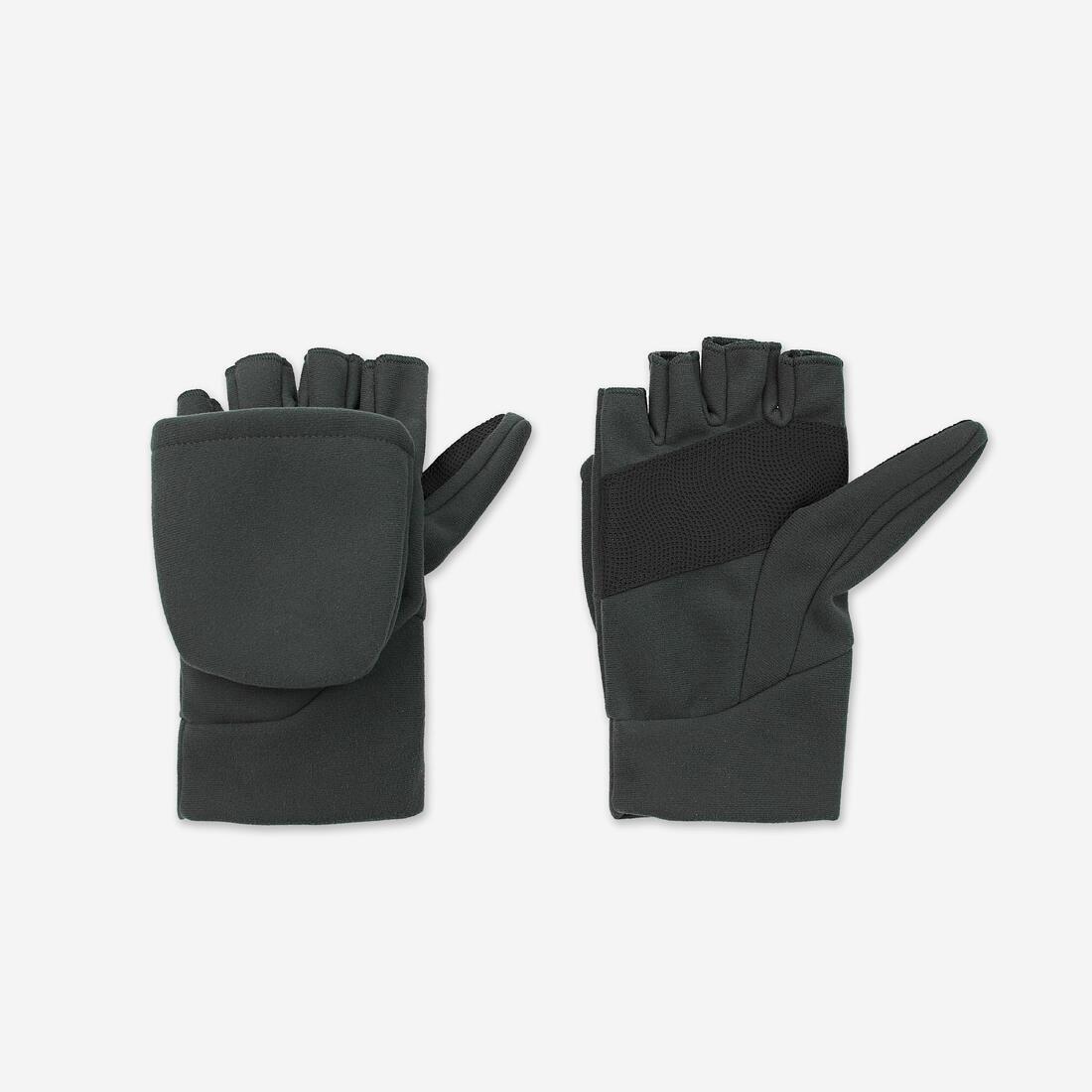 Warm Softshell Mittens - 500, Green, No Color, medium