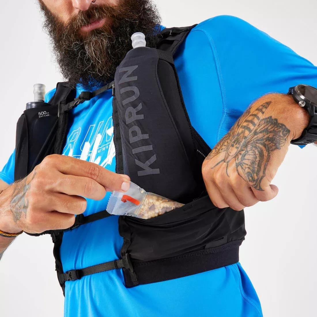 Adults Trail Running Competition Water Bottle Holder Vest - 5L Kiprun 900 Race, Grey, No Color, large image number 4