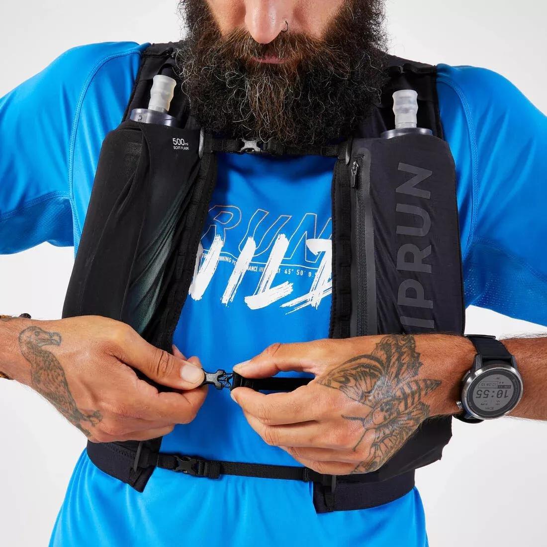 Adults Trail Running Competition Water Bottle Holder Vest - 5L Kiprun 900 Race, Grey, No Color, large image number 6