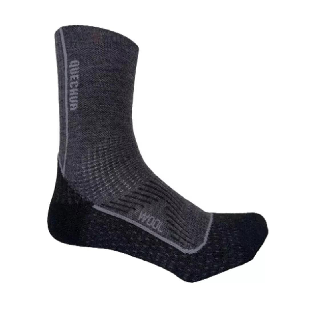 Adults&rsquo; high-rise wool trekking socks - Trek 900, White, No Color, large image number 1