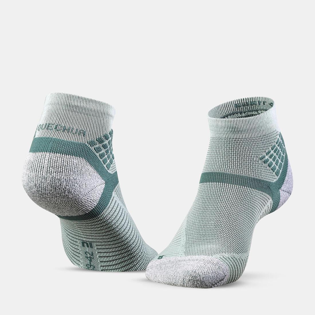 Adults Mid-Height Hiking Socks (2&nbsp;Pairs) - Hike 500, Green, No Color, medium
