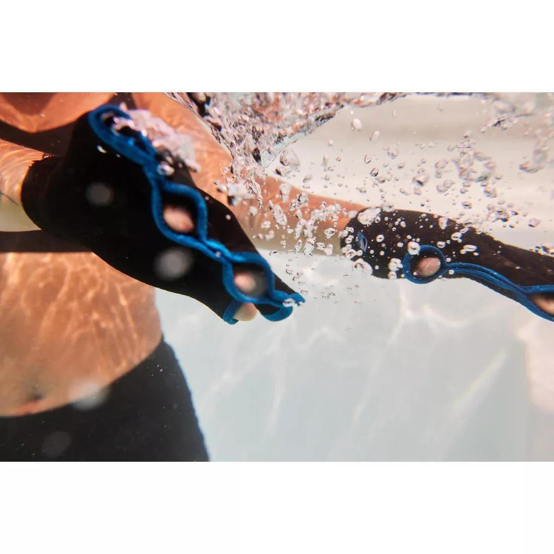 Pair Of Aquafitness Neoprene Webbed Gloves, Blue, No Color, large image number 3