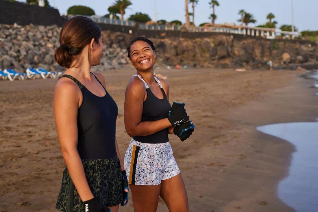 Pair Of Aquafitness Neoprene Webbed Gloves, Blue, No Color, large image number 5