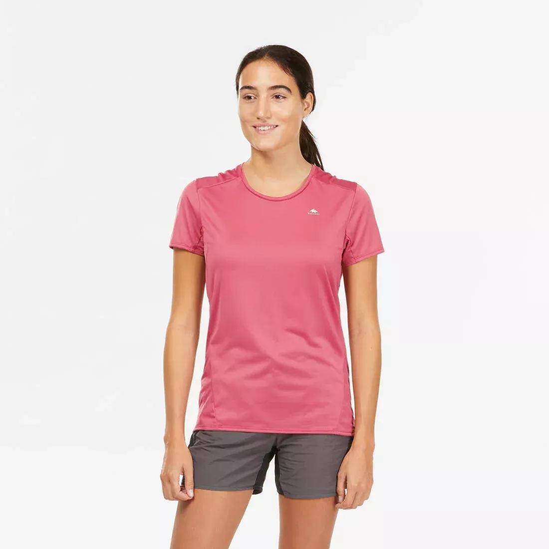Women Mountain Walking Short-Sleeved T-Shirt - Mh100, Red, , large image number 3