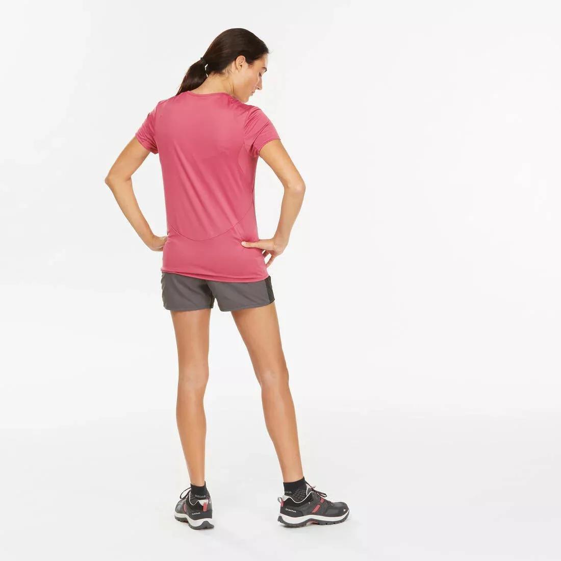 Women Mountain Walking Short-Sleeved T-Shirt - Mh100, Red, , large image number 4