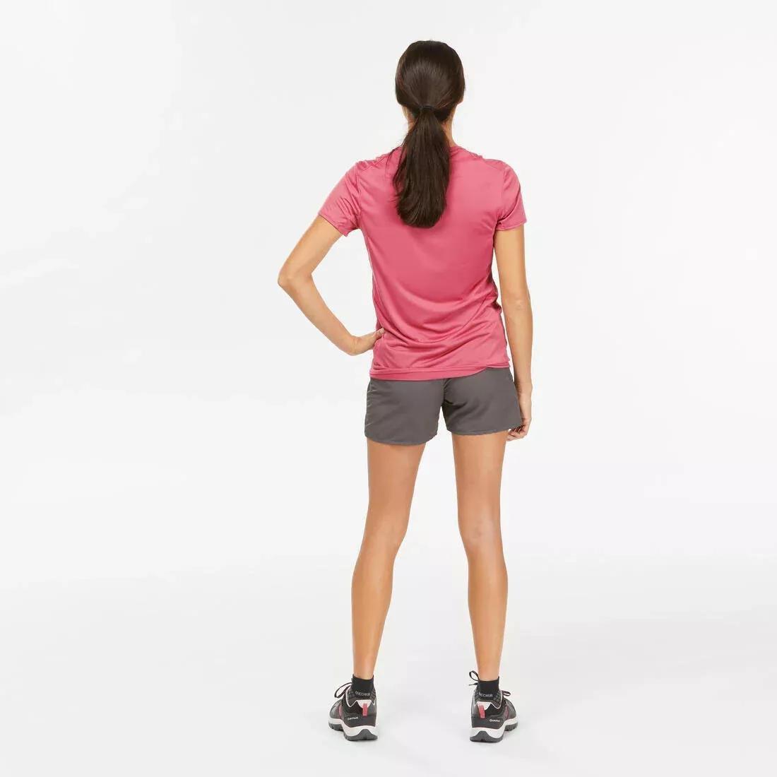 Women Mountain Walking Short-Sleeved T-Shirt - Mh100, Red, , large image number 5
