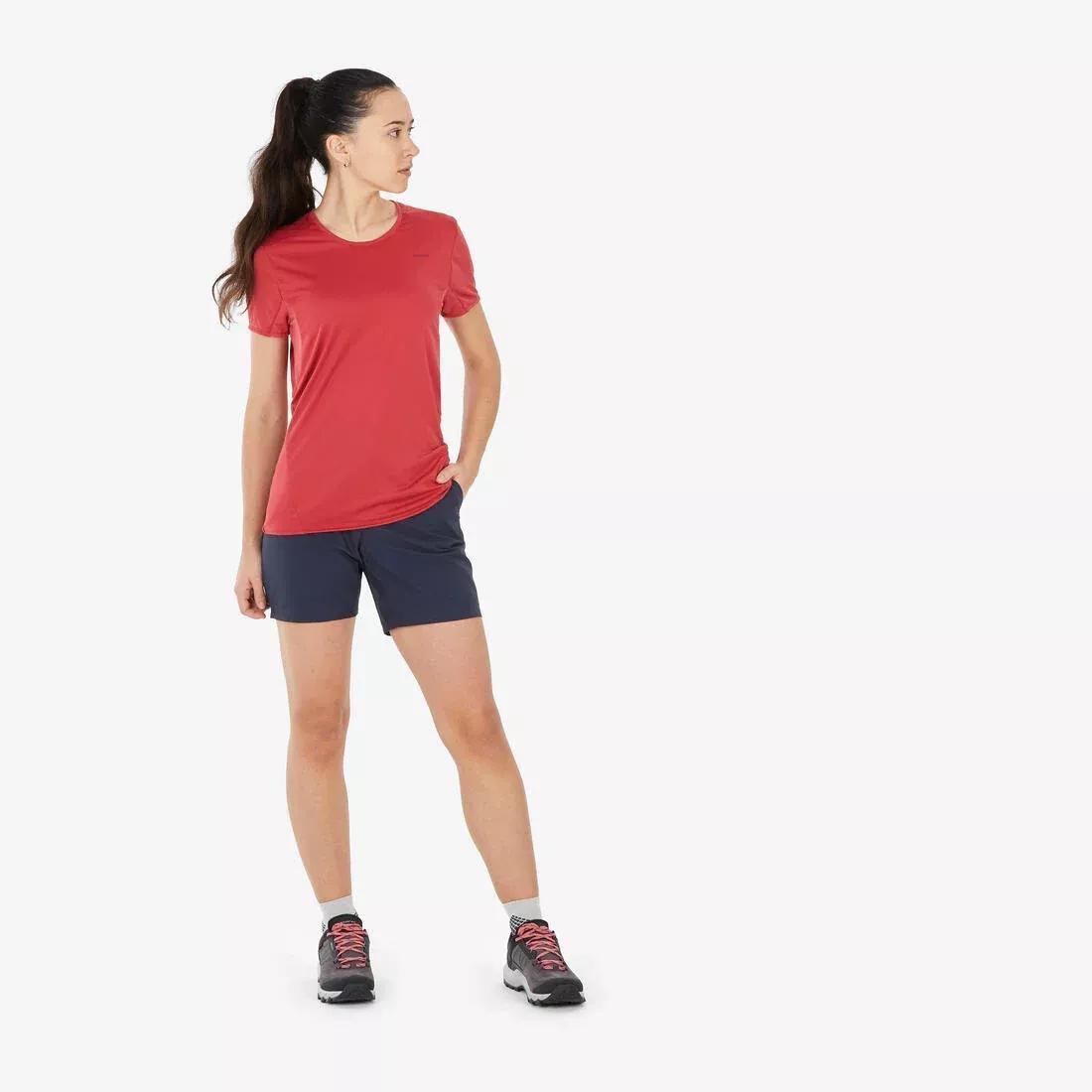 Women Mountain Walking Short-Sleeved T-Shirt - Mh100, Red, , large image number 9