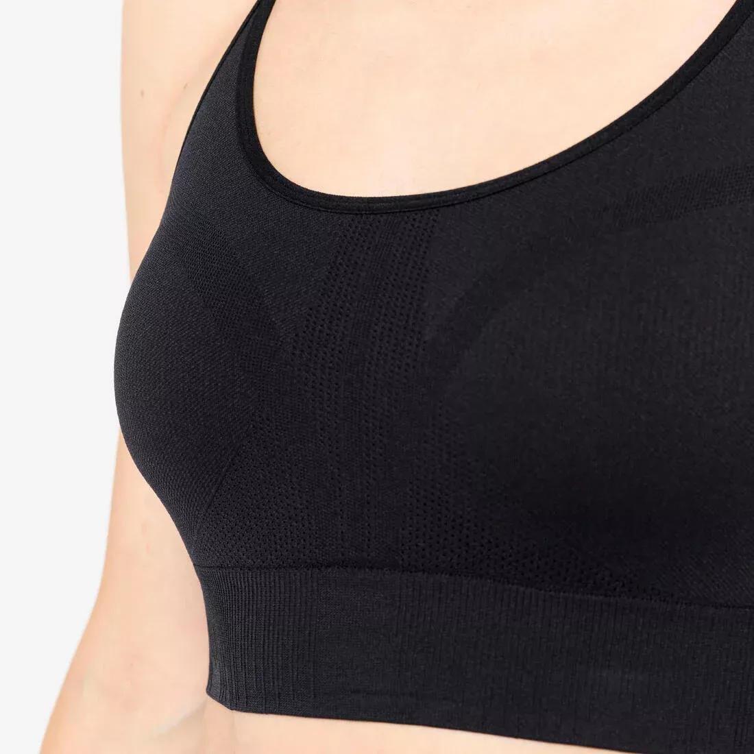 Light Support Racer Back Breathable Sports Bra, Black, No Color, large image number 6