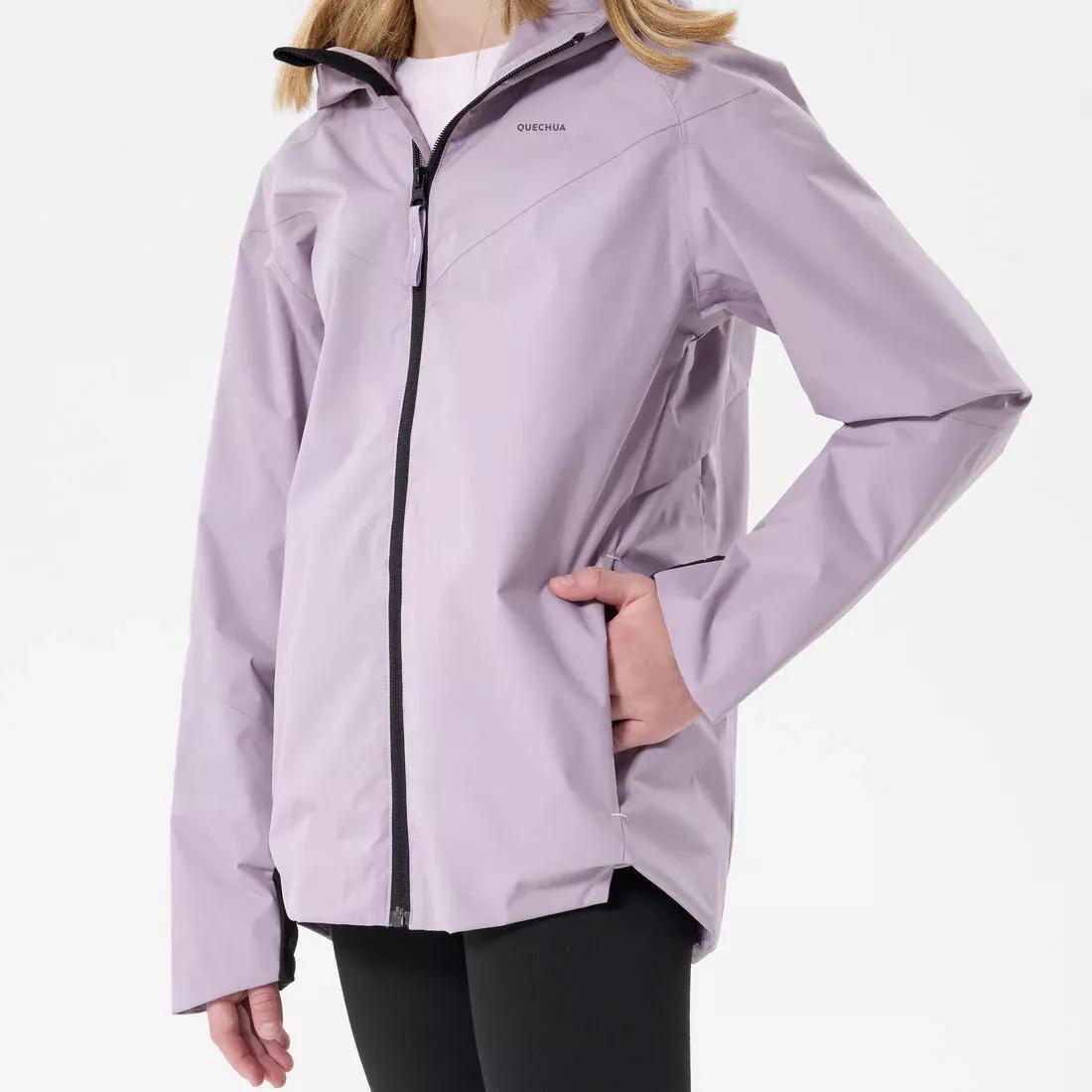 Kids Unisex waterproof hiking jacket - MH500 TW, Purple, No Color, large image number 6