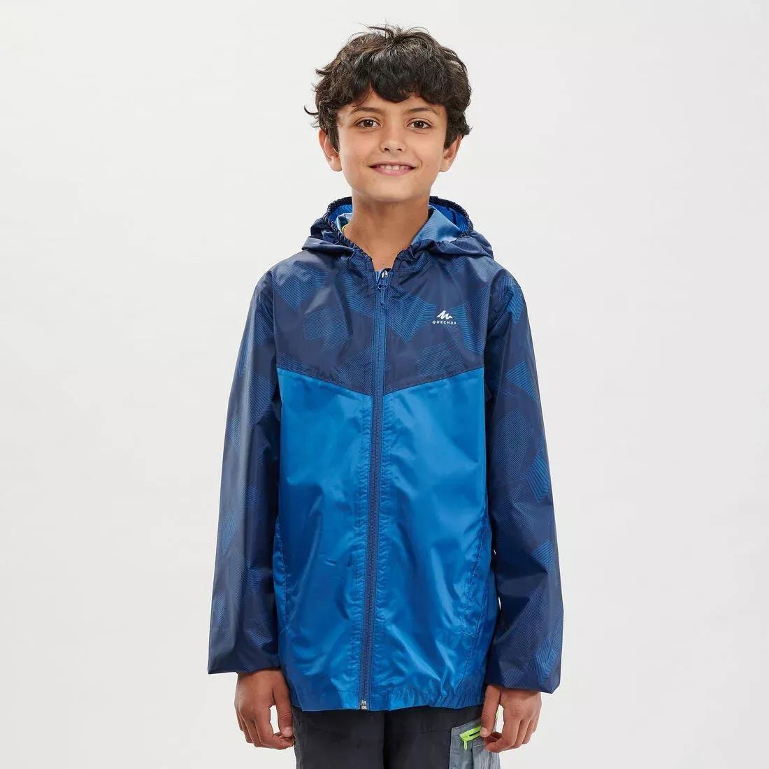 CARBON GREY Hike 150 Children's Waterproof Hiking Jacket, No Color, large image number 1