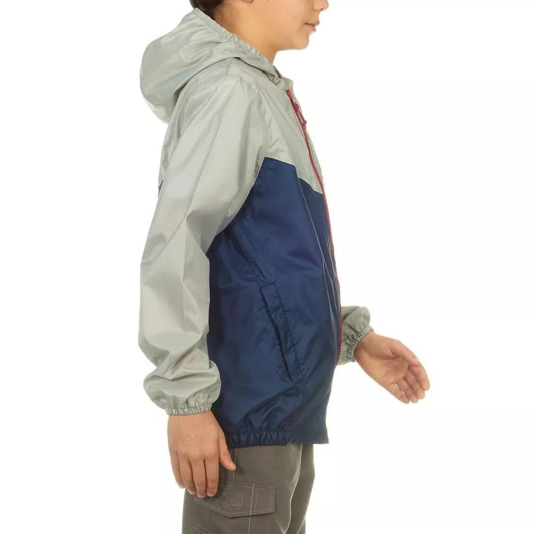 CARBON GREY Hike 150 Children's Waterproof Hiking Jacket, No Color, large image number 2