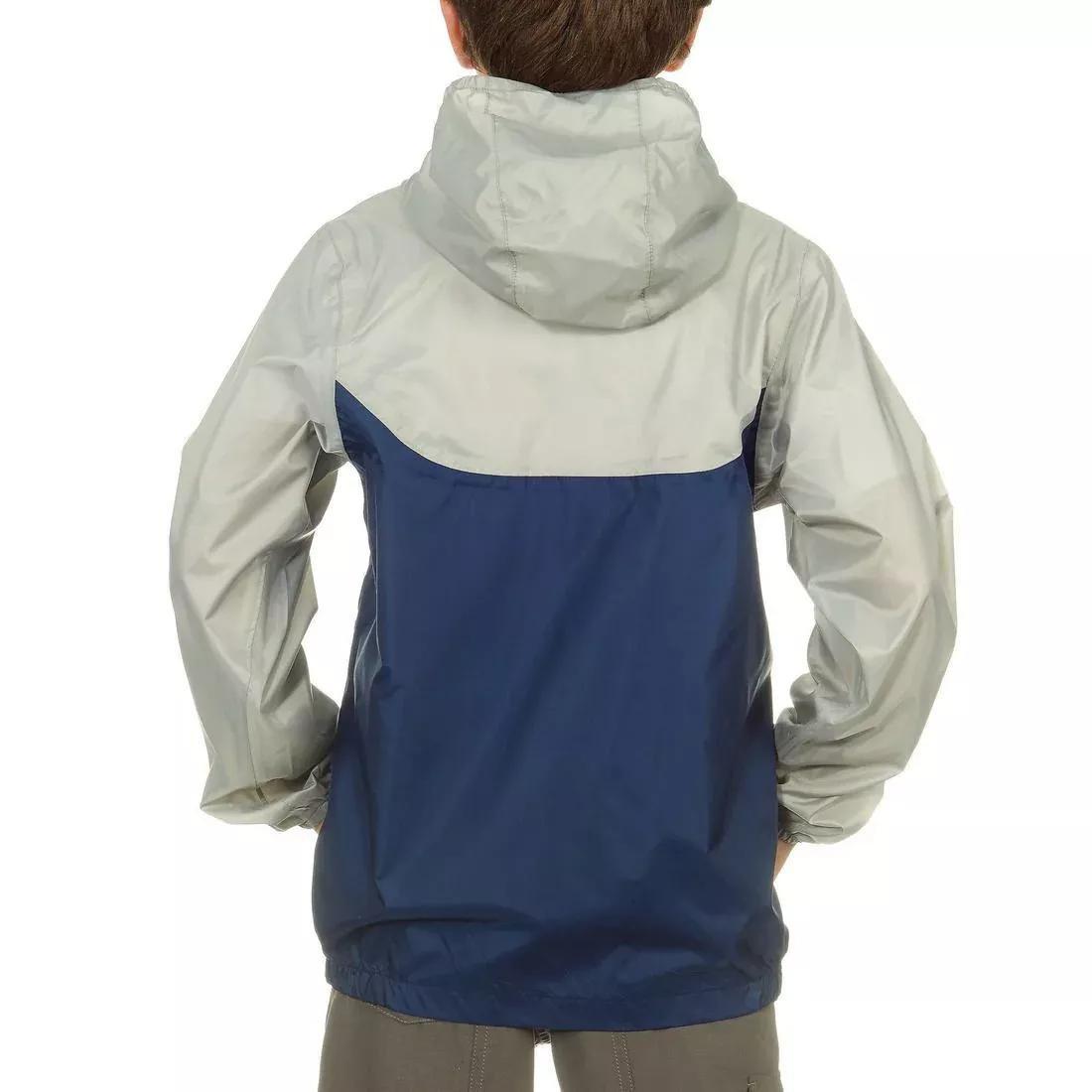 CARBON GREY Hike 150 Children's Waterproof Hiking Jacket, No Color, large image number 3