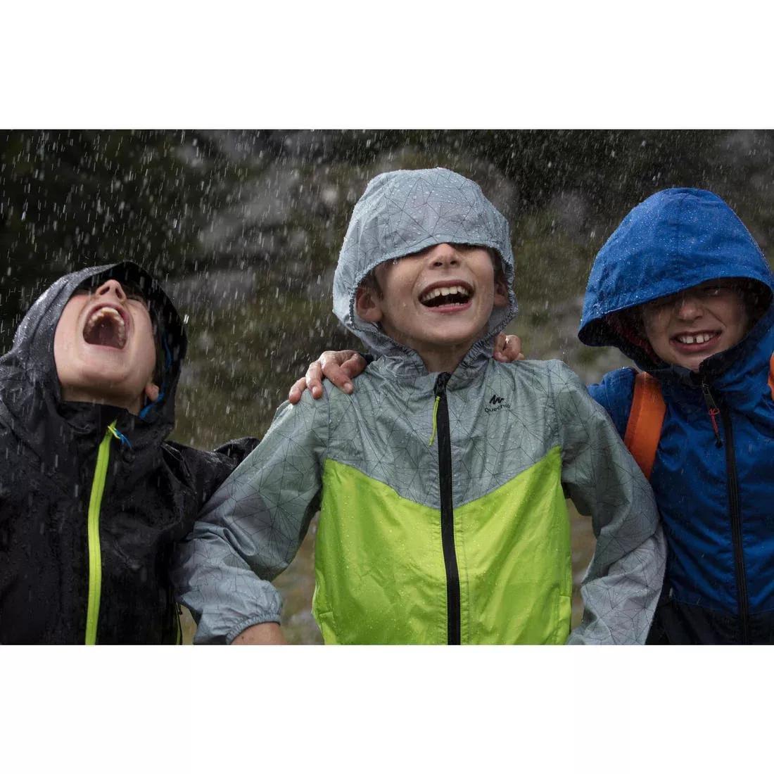 CARBON GREY Hike 150 Children's Waterproof Hiking Jacket, No Color, large image number 5