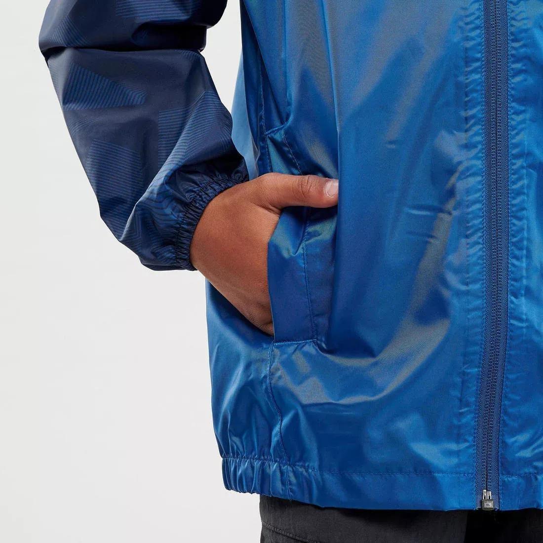 CARBON GREY Hike 150 Children's Waterproof Hiking Jacket, No Color, large image number 12