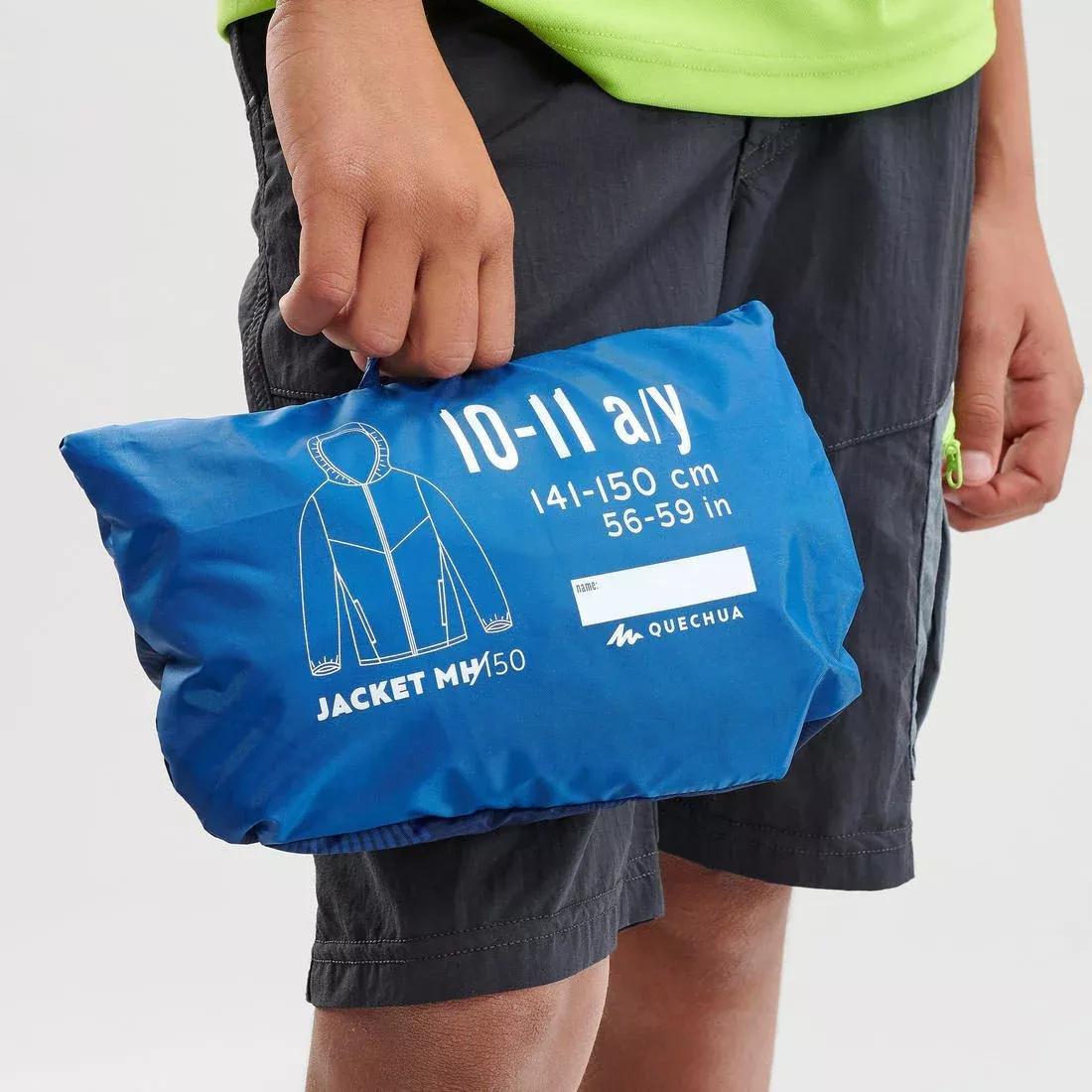 CARBON GREY Hike 150 Children's Waterproof Hiking Jacket, No Color, large image number 14