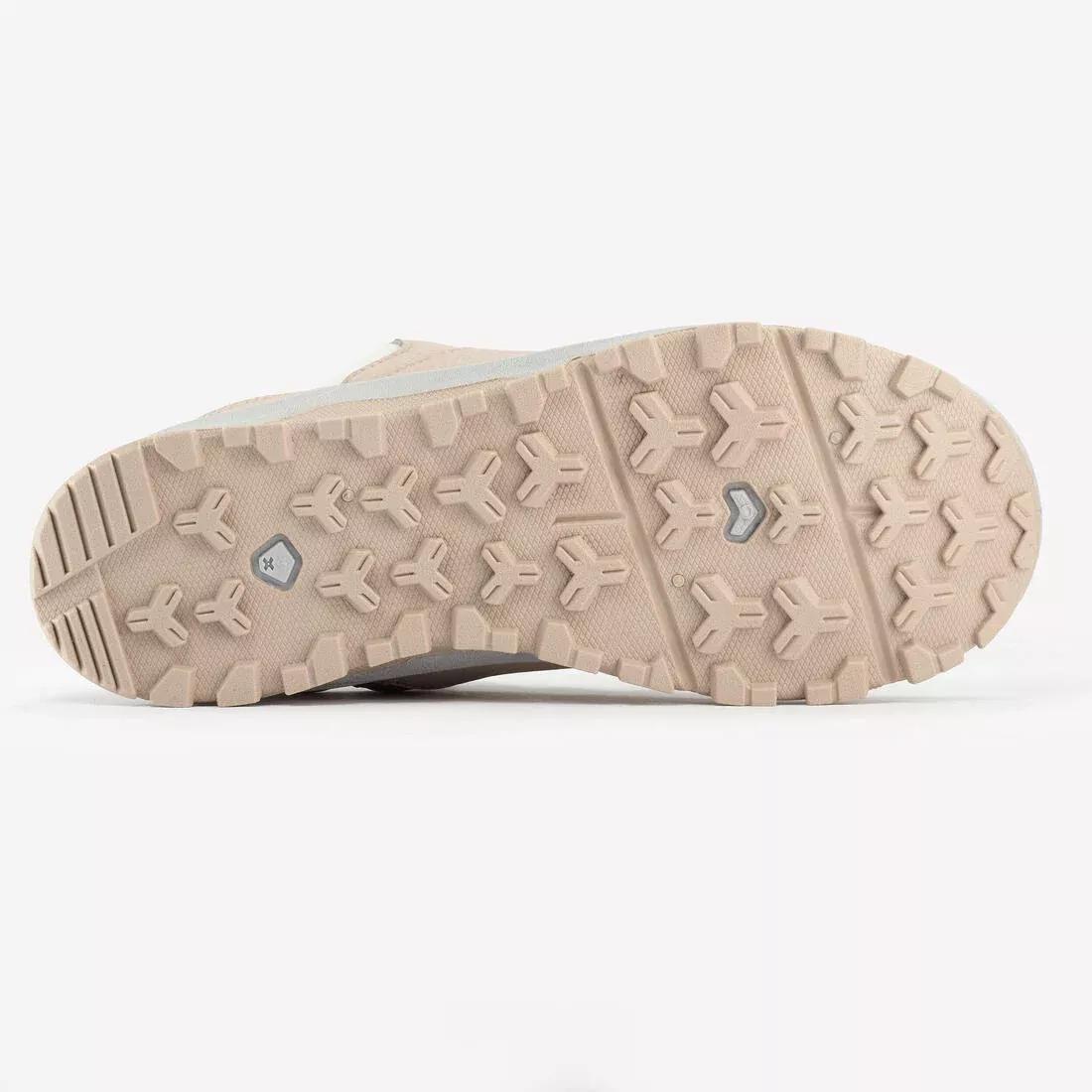 Kids Unisex Water-Repellant, Laced Hiking Boots - NH500, Beige, 5401_000, large image number 4