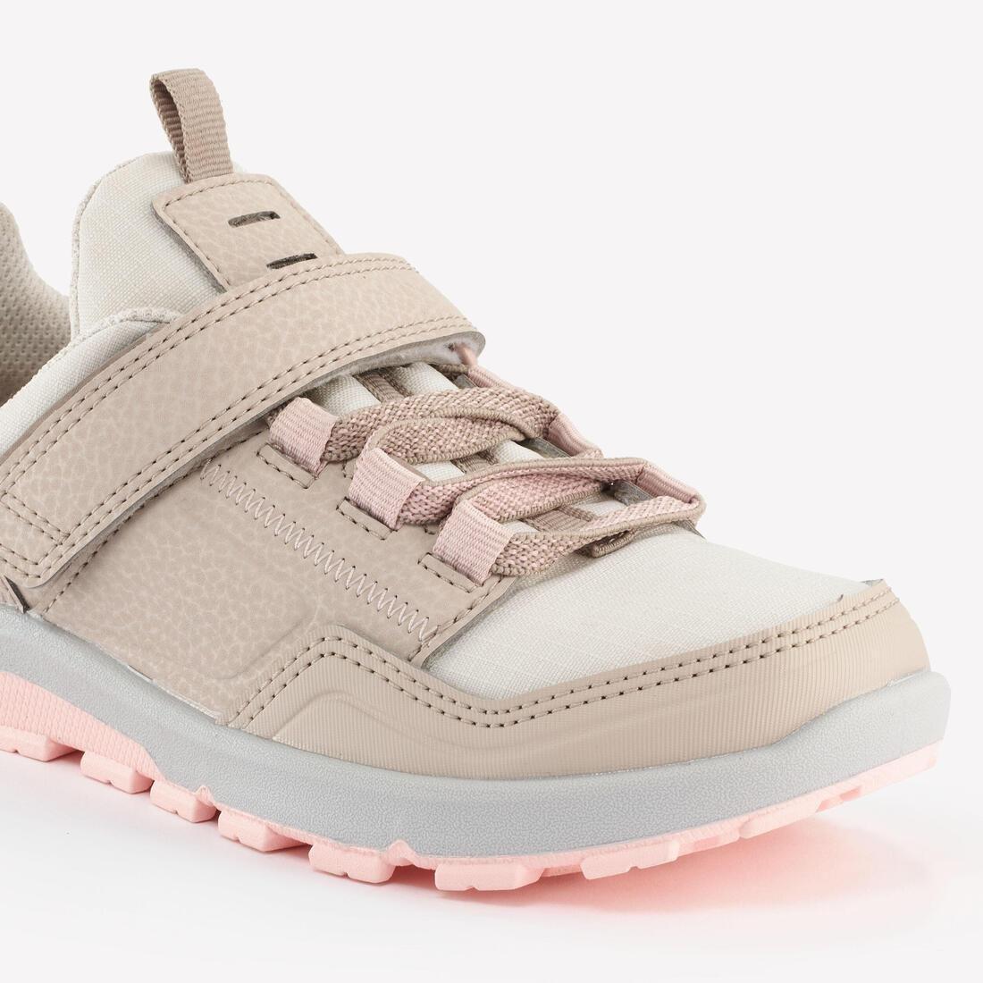 Kids Unisex Water-Repellent, Hook-And-Loop Fastener Hiking Boots - NH500, Beige, 5401_000, large image number 8