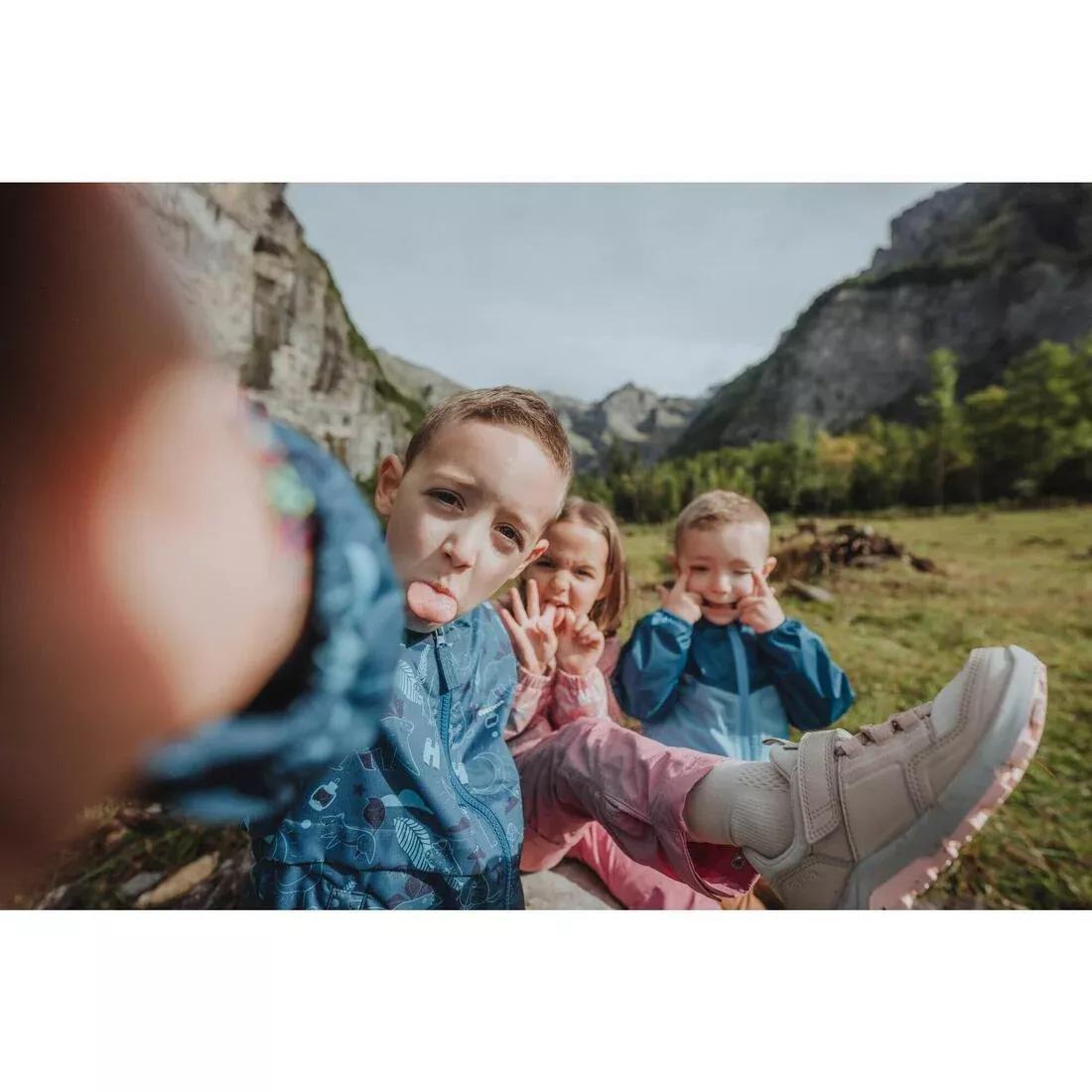 Kids Unisex Water-Repellent, Hook-And-Loop Fastener Hiking Boots - NH500, Beige, 5401_000, large image number 12