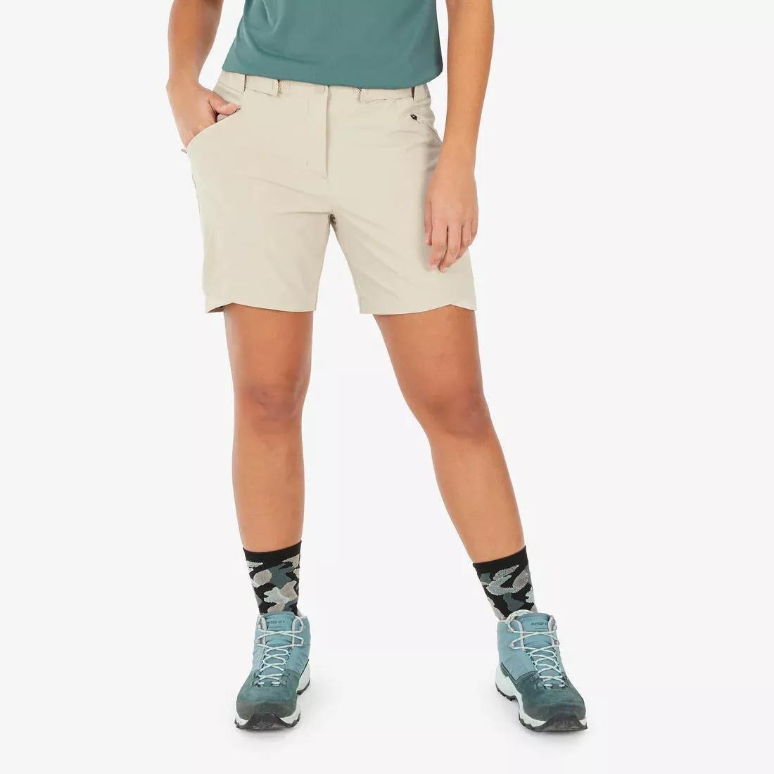 Women's Modular Mountain Walking Trousers - MH500, linen beige, No Color, large image number 2