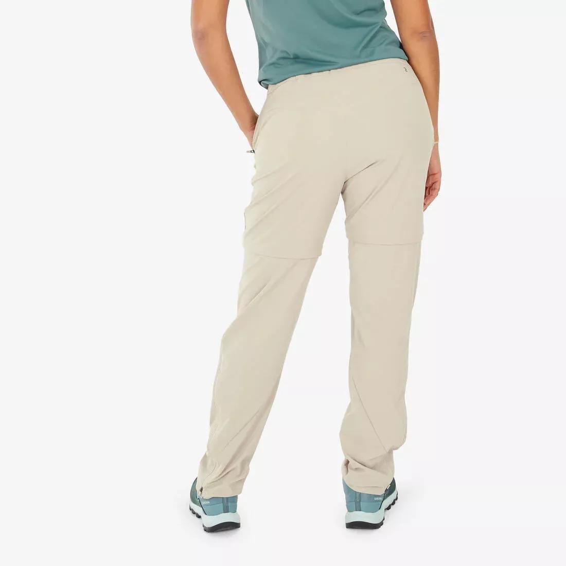 LINEN BEIGE Women's Modular Mountain Walking Trousers - MH500, No Color, large image number 3