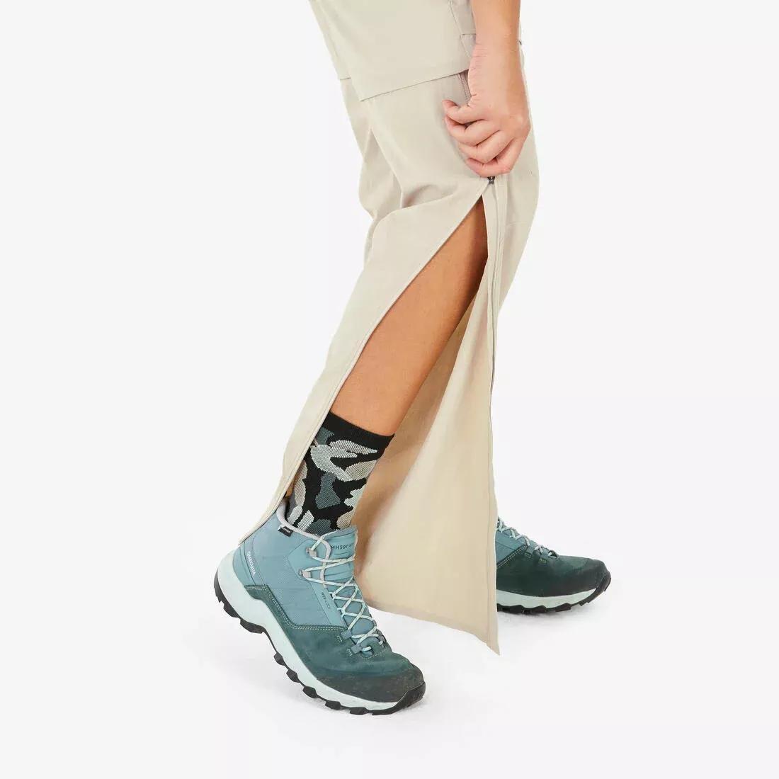 Women's Modular Mountain Walking Trousers - MH500, linen beige, No Color, large image number 4