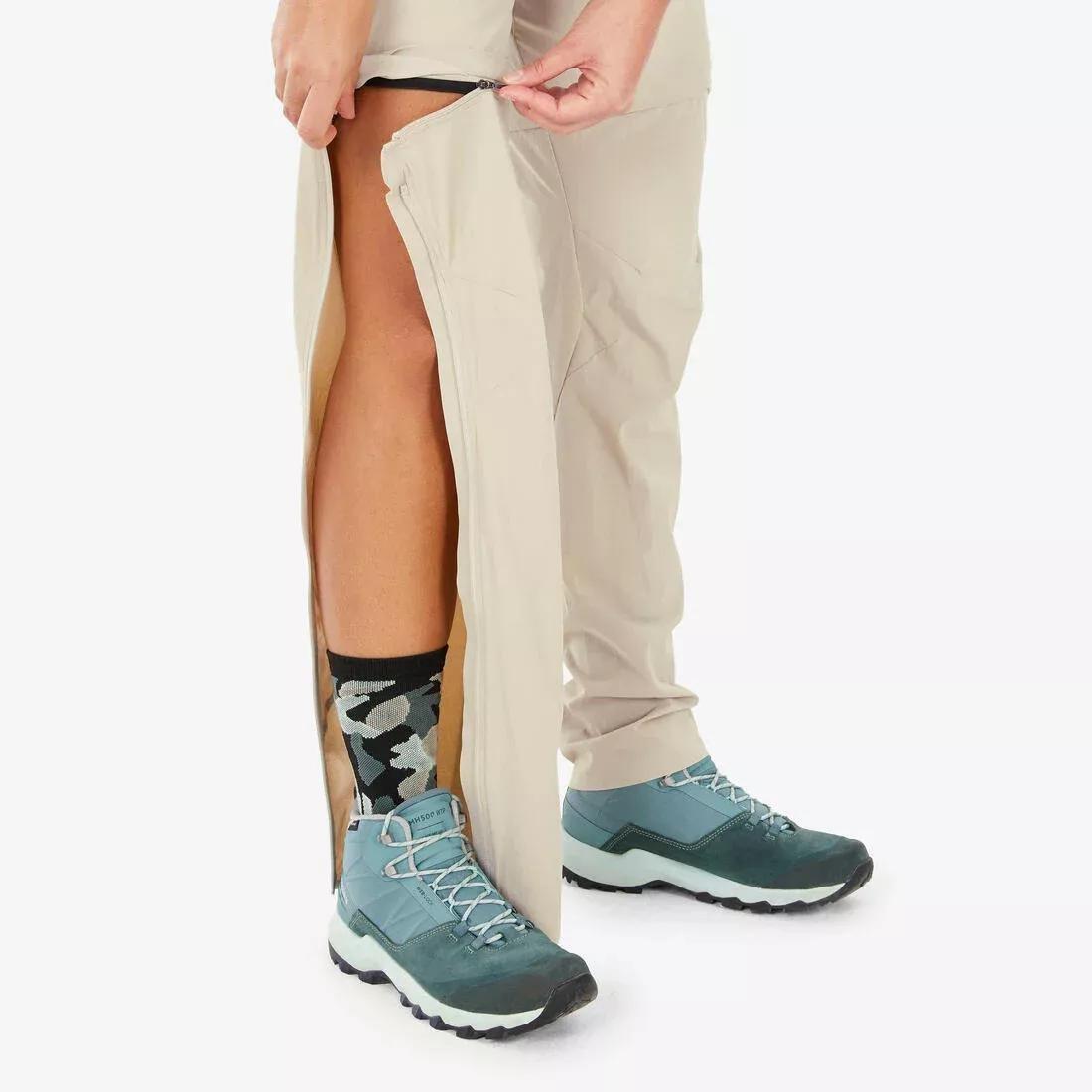 LINEN BEIGE Women's Modular Mountain Walking Trousers - MH500, No Color, large image number 5