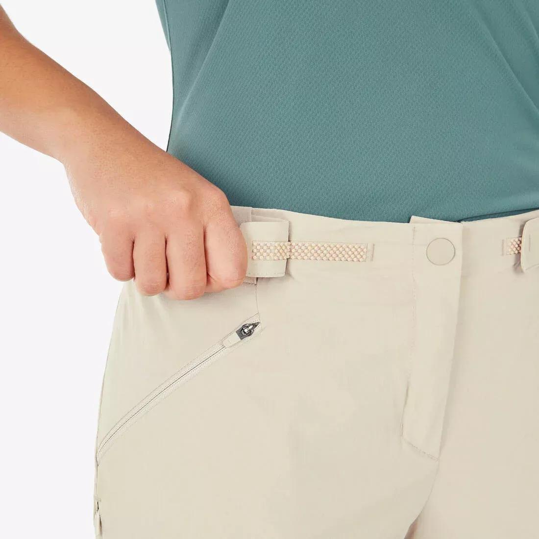 Women's Modular Mountain Walking Trousers - MH500, linen beige, No Color, large image number 6