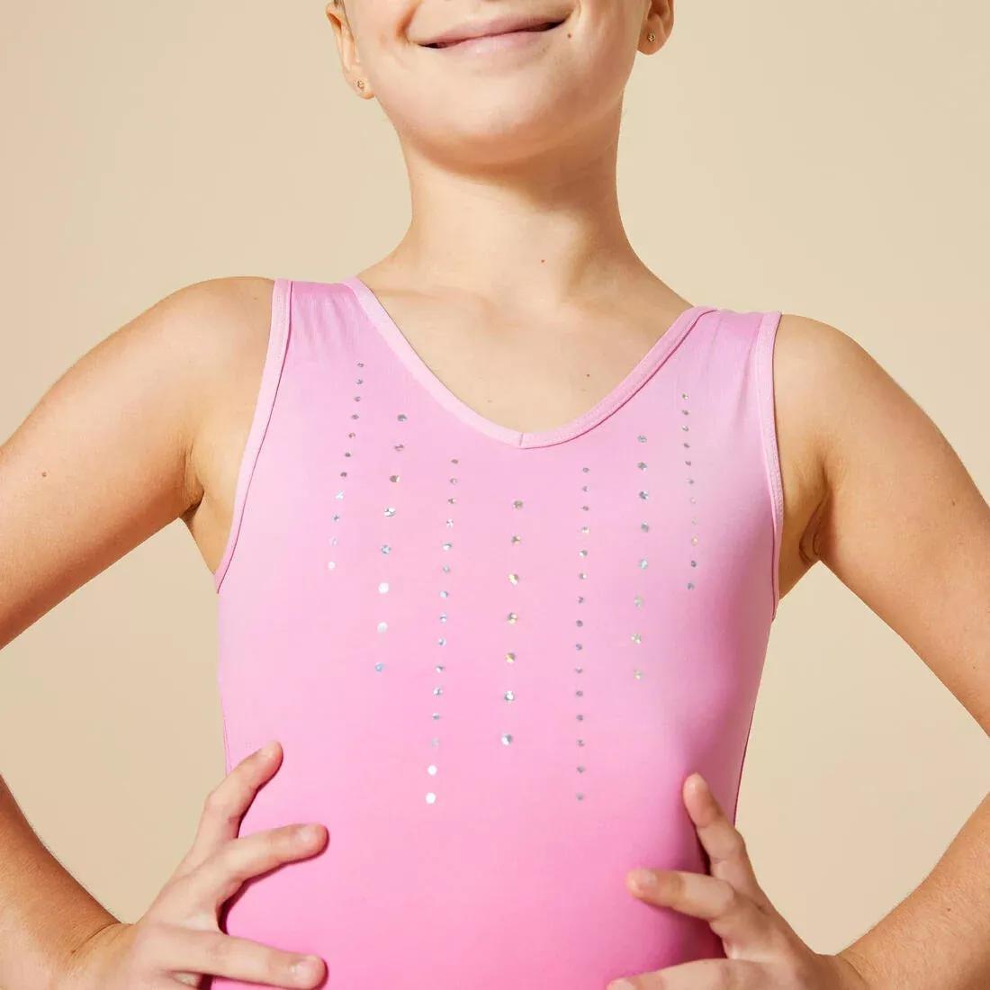 Kids Girls Gym Leotard - 500, Pink, , large image number 3