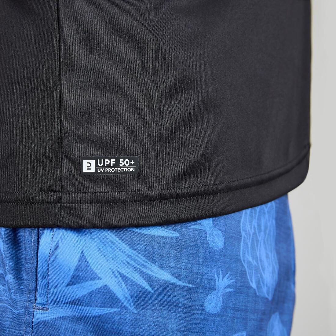 Men Surfing Short-Sleeve Anti-Uv Water T-Shirt, Black, No Color, large image number 3