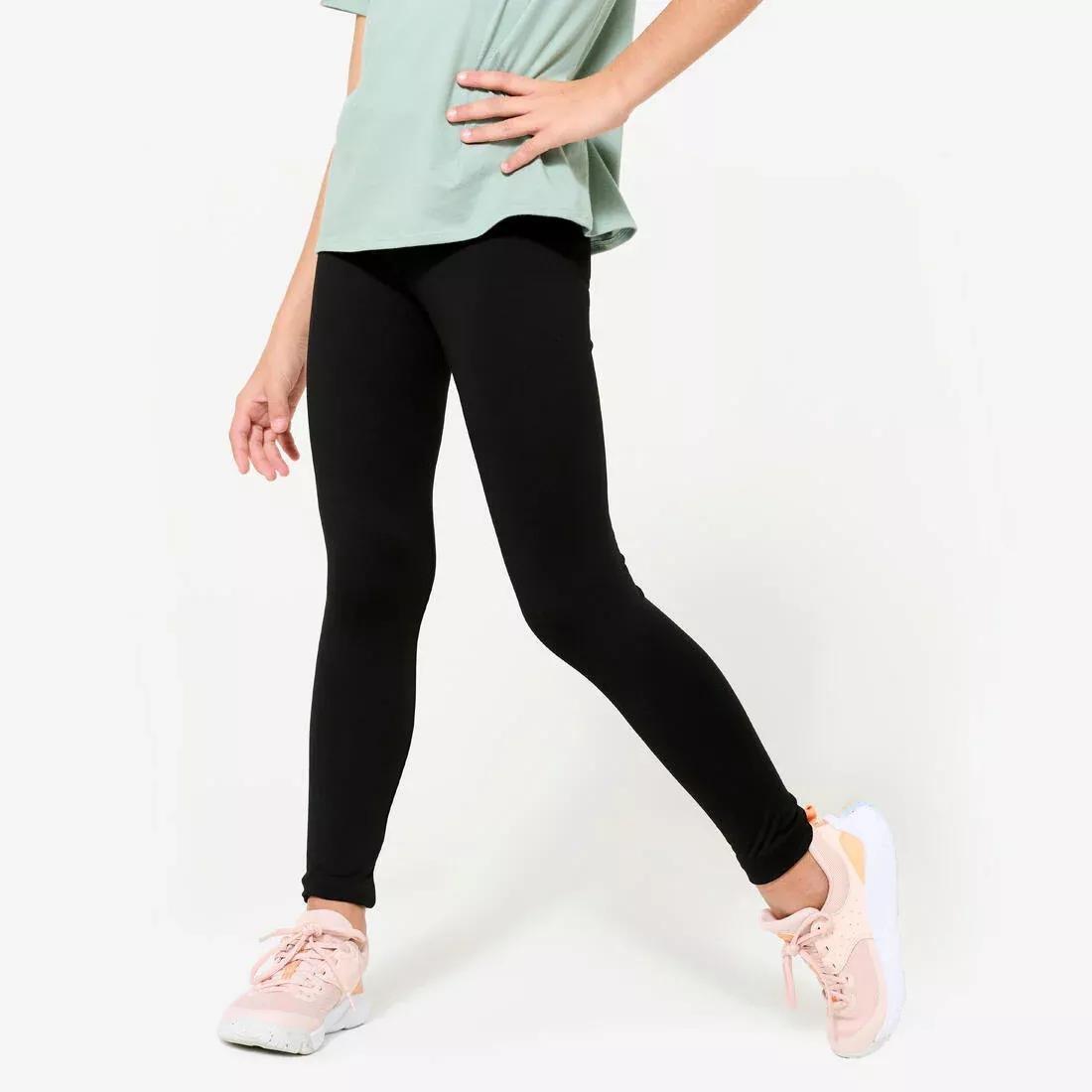 Kids Girls Warm & Breathable Multisport Leggings, Khaki, No Color, large image number 0