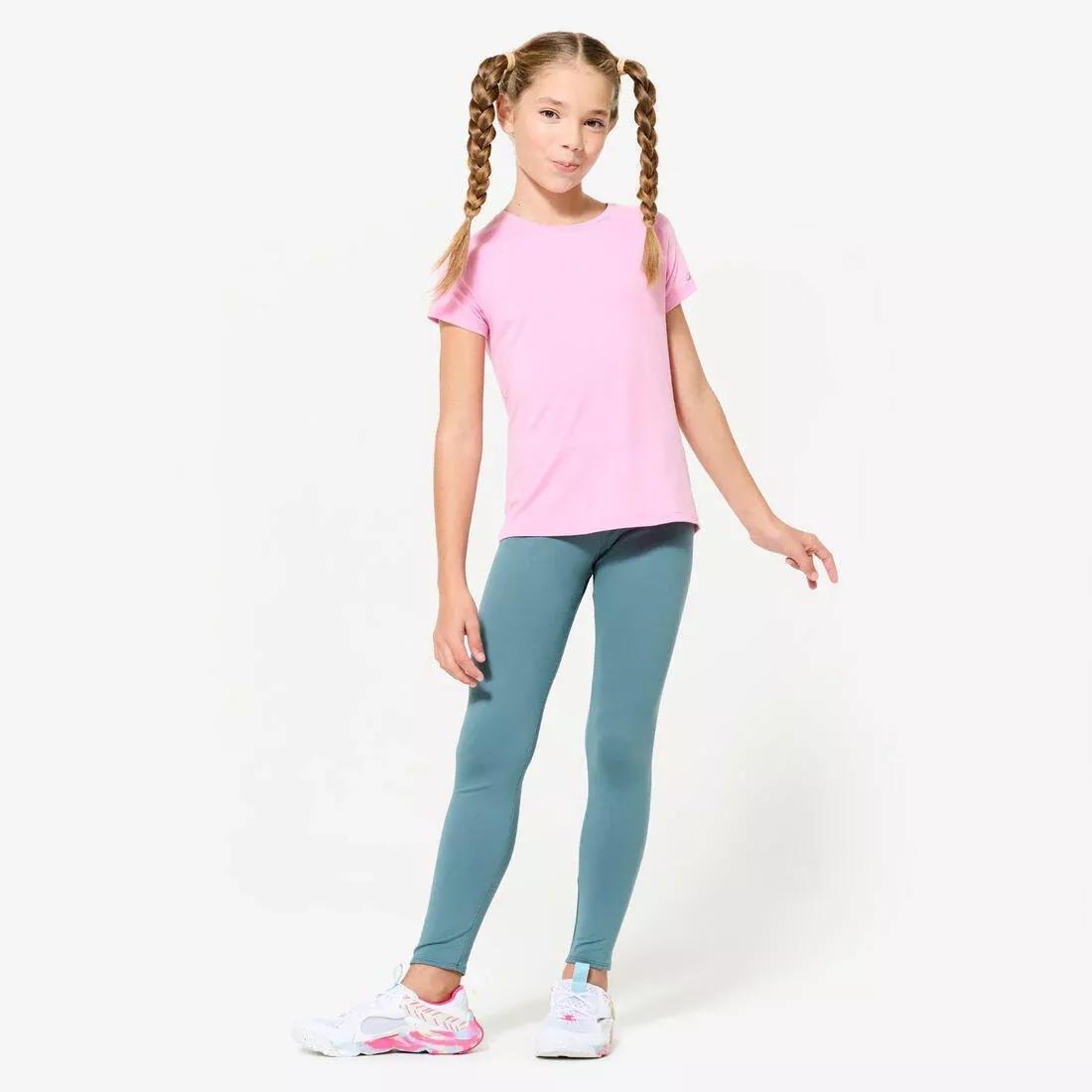 Kids Girls Warm & Breathable Multisport Leggings, Khaki, No Color, large image number 3