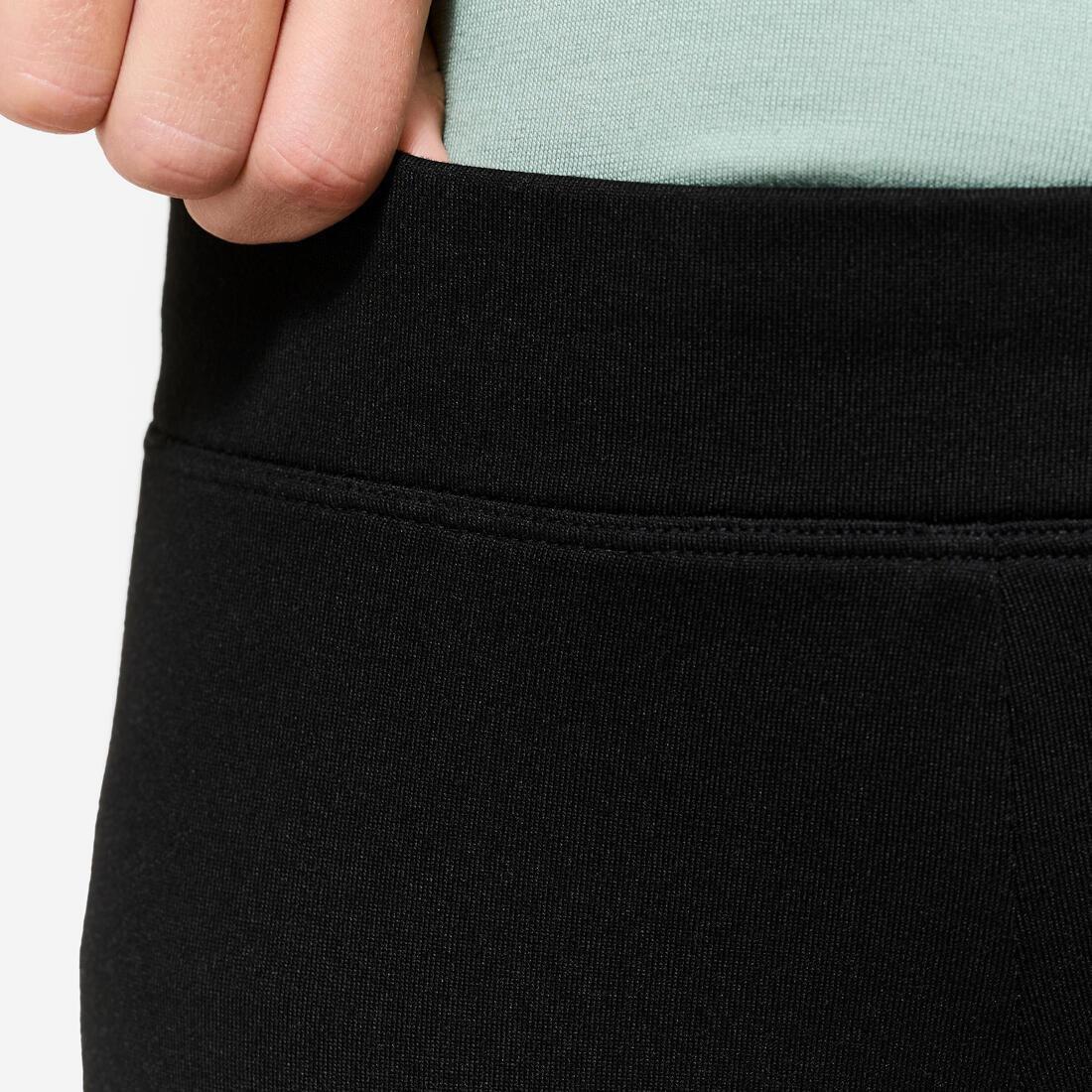 Kids Girls Warm & Breathable Multisport Leggings, Khaki, No Color, large image number 4