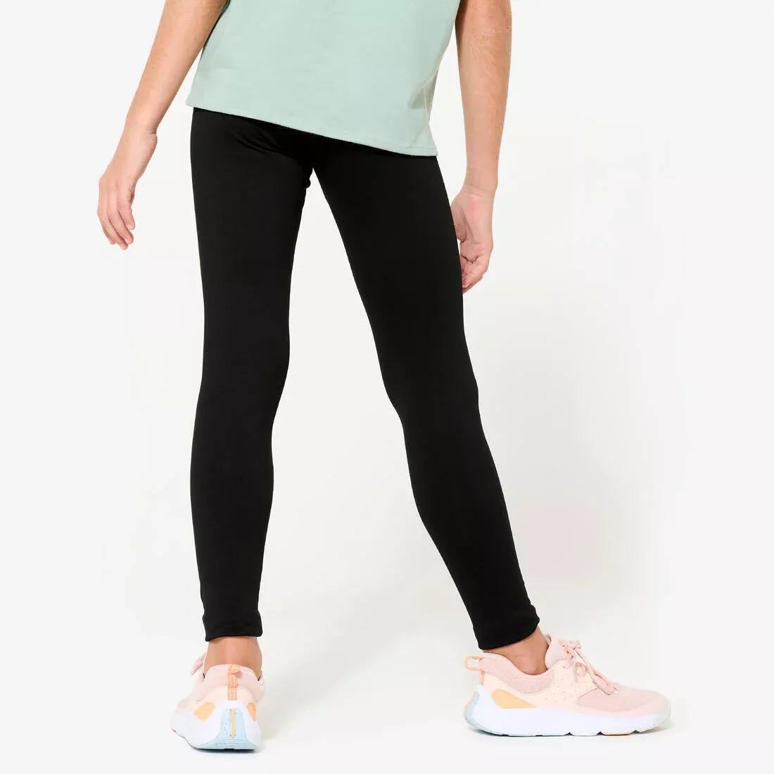 Kids Girls Warm & Breathable Multisport Leggings, Khaki, No Color, large image number 7