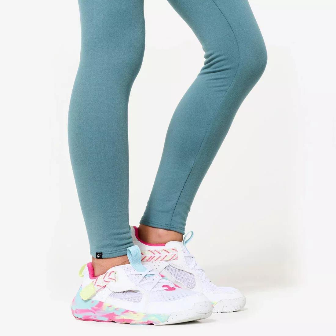 Kids Girls Warm & Breathable Multisport Leggings, Khaki, No Color, large image number 9