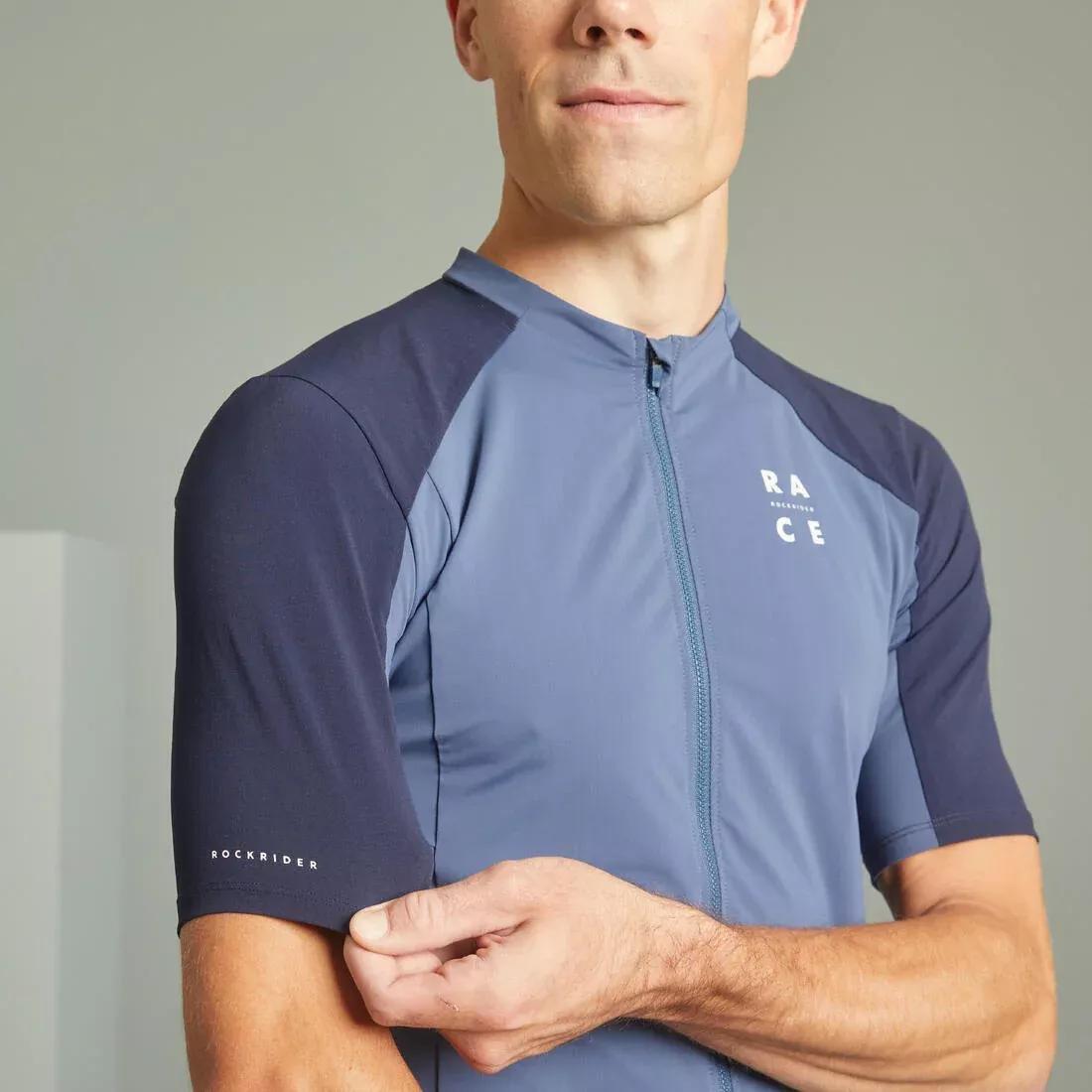 Short-Sleeved Mountain Biking Jersey Race, Blue, No Color, large image number 6