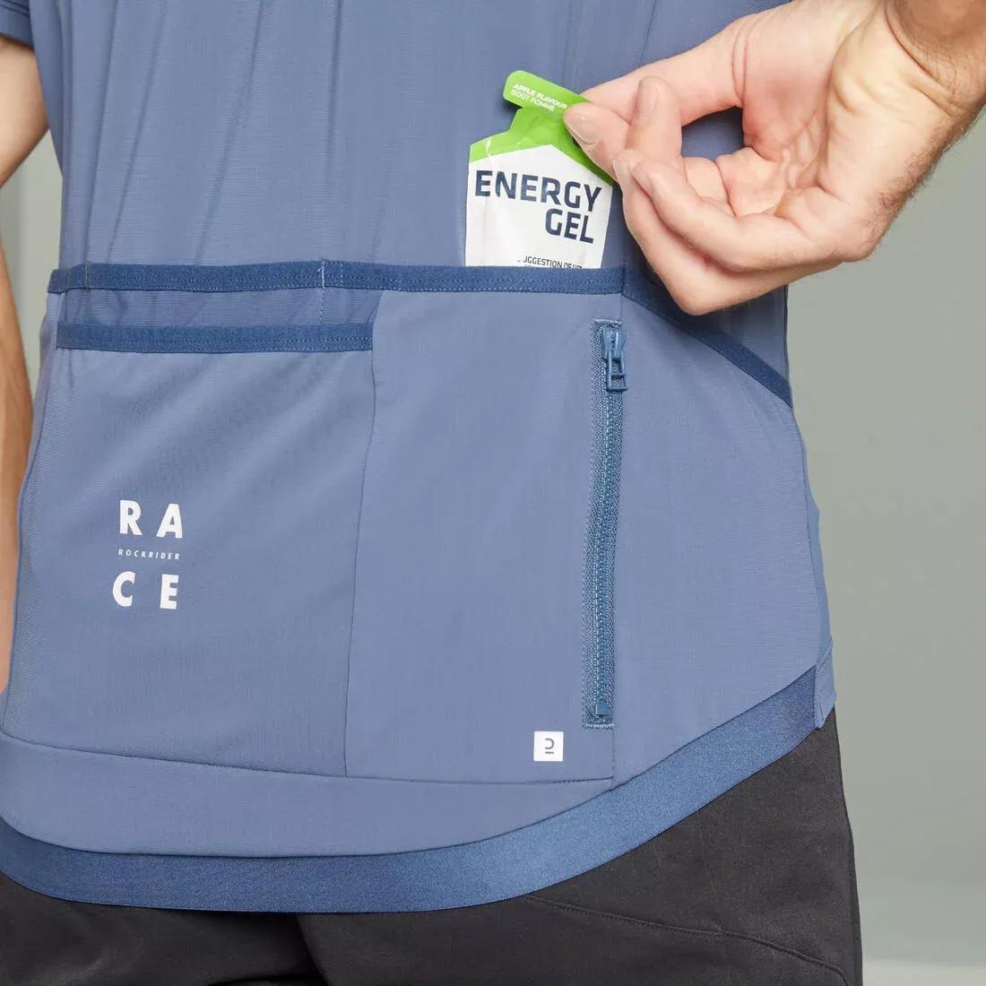 Short-Sleeved Mountain Biking Jersey Race, Blue, No Color, large image number 8