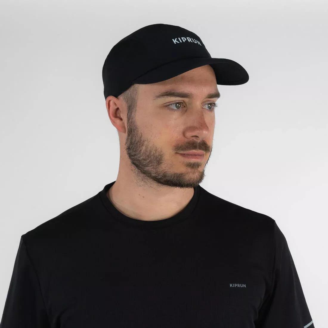 Unisex Running Cap - Kiprun 5 Panels, Black, No Color, large image number 1