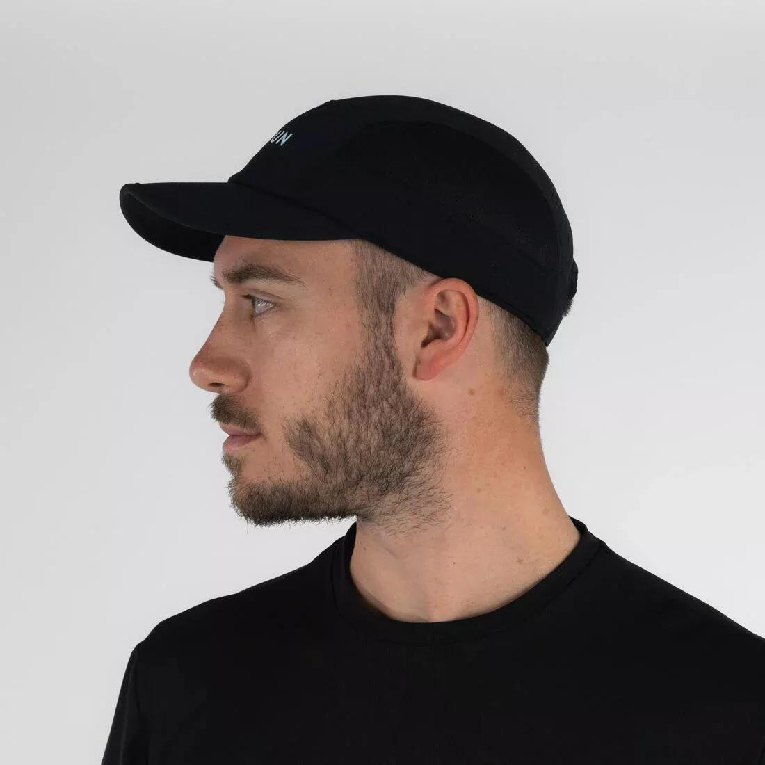 Unisex Running Cap - Kiprun 5 Panels, Black, No Color, large image number 2