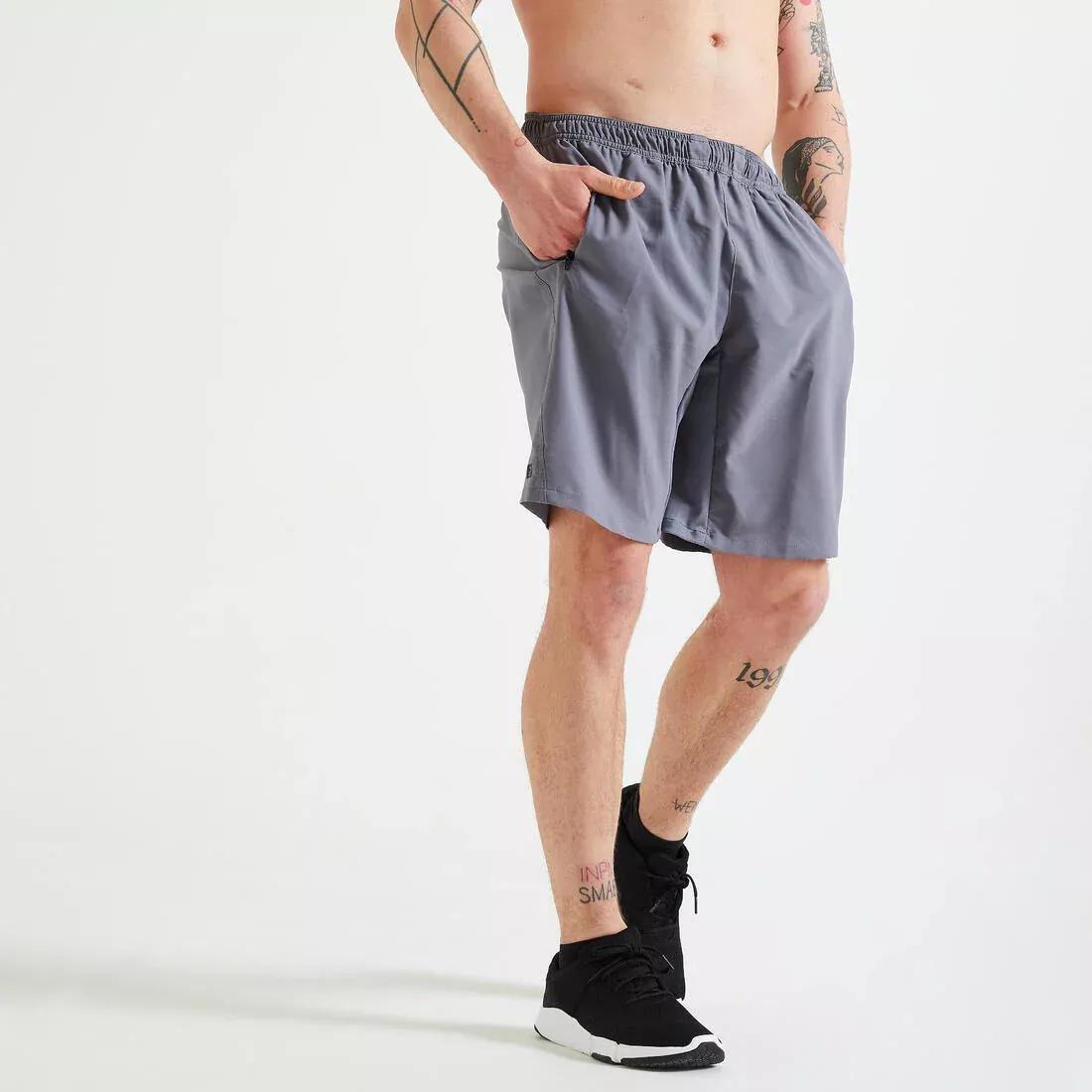 Men Zip Pocket Breathable Essential Fitness Shorts, Navy, , large image number 5