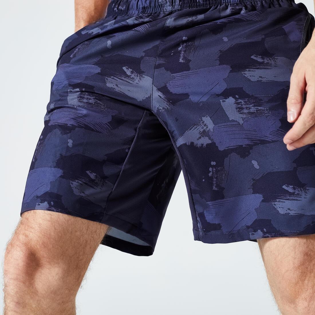 Men Zip Pocket Breathable Essential Fitness Shorts, Navy, No Color, large image number 11