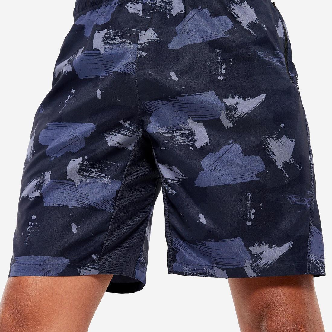 Men Zip Pocket Breathable Essential Fitness Shorts, Navy, , large image number 13