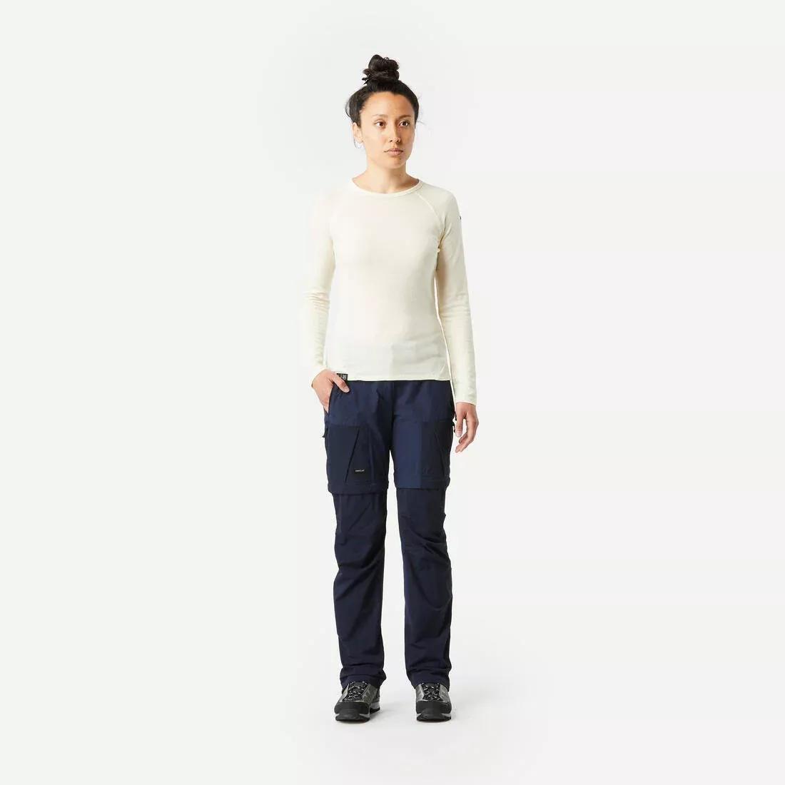 Women's Mountain Trekking 2-in-1 Zip-Off Trousers MT500, navy blue, , large image number 13