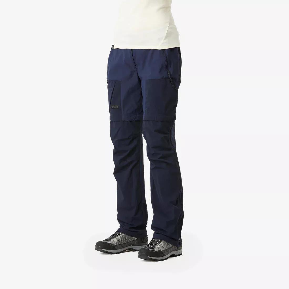 Women Mountain Trekking 2-in-1 Zip-Off Trousers - MT500, Beige, No Color, medium