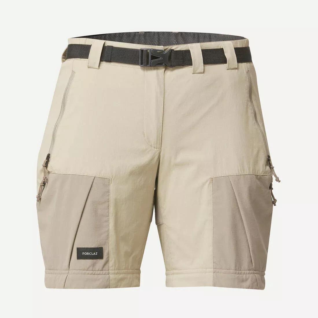Women Mountain Trekking 2-in-1 Zip-Off Trousers - MT500, Beige, No Color, large image number 7