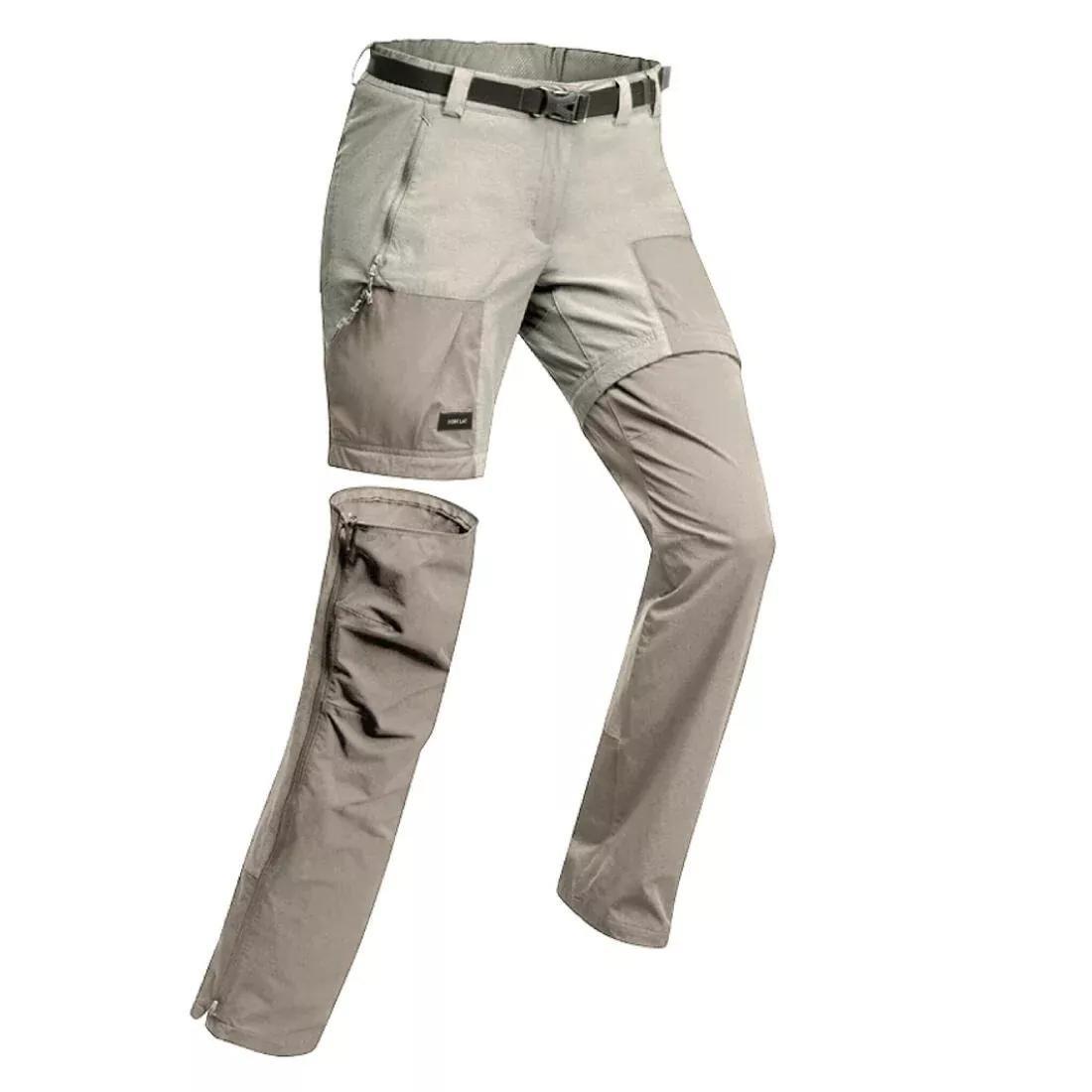 Women Mountain Trekking 2-in-1 Zip-Off Trousers - MT500, Beige, No Color, large image number 9