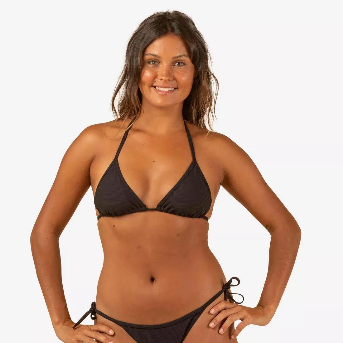 Women Sliding Triangle Swimsuit Top - With Padded Cups Mae, Black, , large image number 0