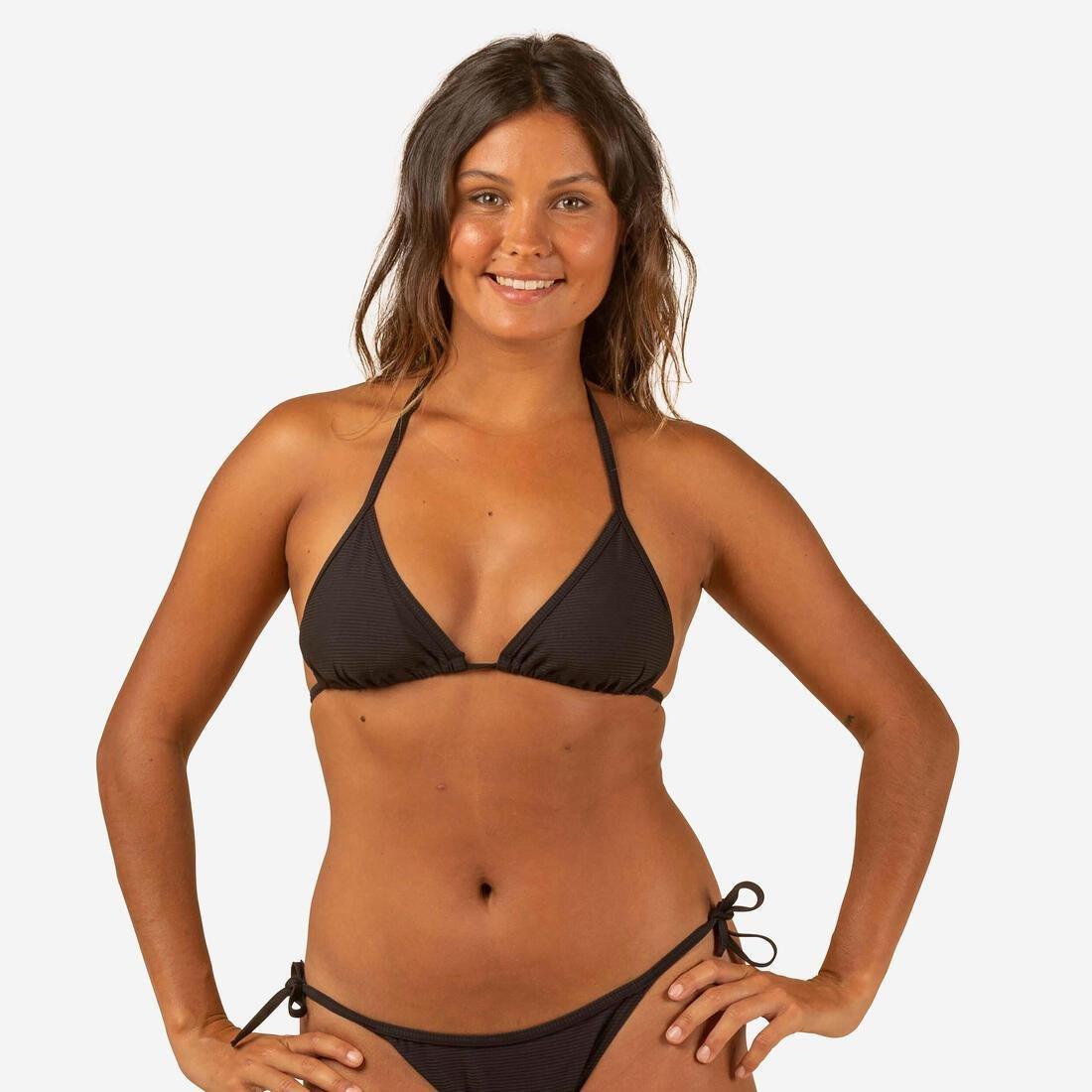 Women Sliding Triangle Swimsuit Top - With Padded Cups Mae, Black, , large image number 1