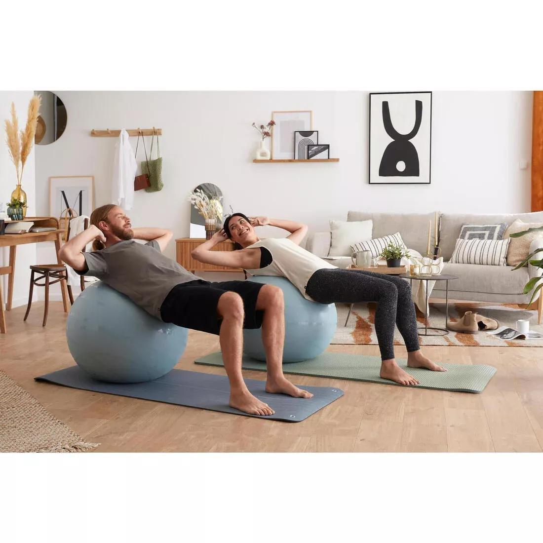 Gym Ball 75 cm with Pump for Quick Inflation/Deflation Size 3, Blue, No Color, large image number 6