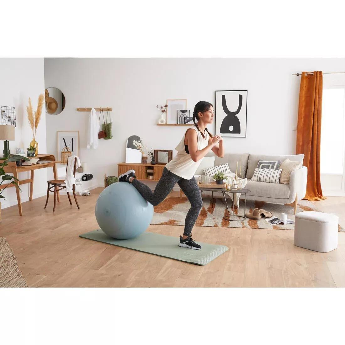 Gym Ball 75 cm with Pump for Quick Inflation/Deflation Size 3, Blue, No Color, large image number 9