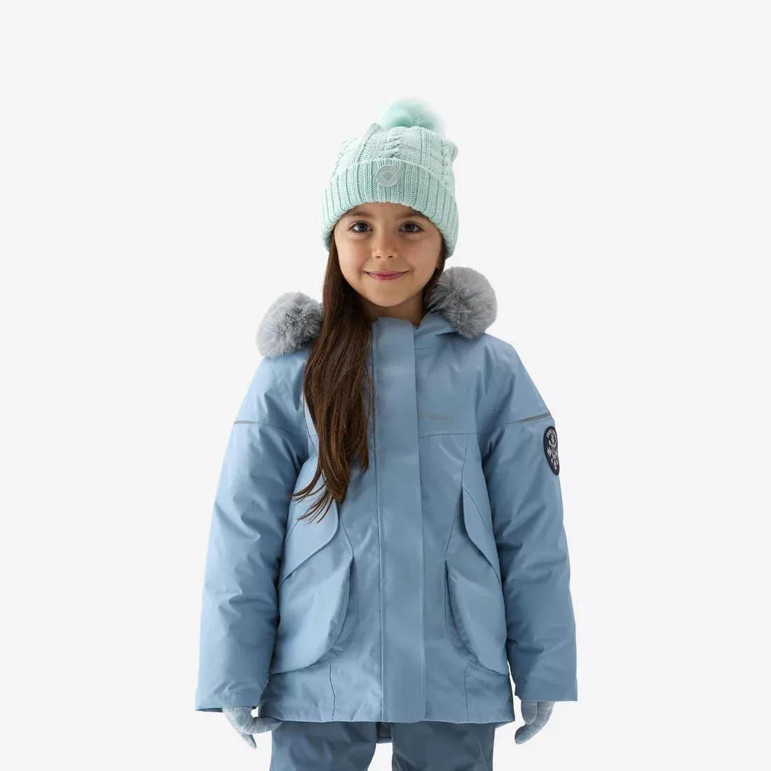 CLOUDY BLUE Kids' Warm Hiking Parka - SH500 MOUNTAIN - Child aged 2-6, , medium